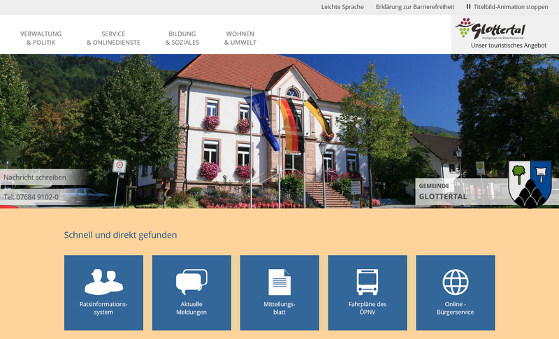 Startseite der Gemeinde Glottertal